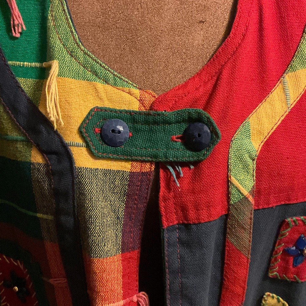 Vintage 90s Yak Magik Patchwork Jacket XL – Folk Art Coat - Picture 6 of 16